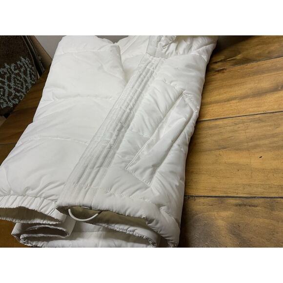 Adidas Puffer Jacket Coat Insulated Women's Medium White Trefoil Logo - Picture 16 of 16